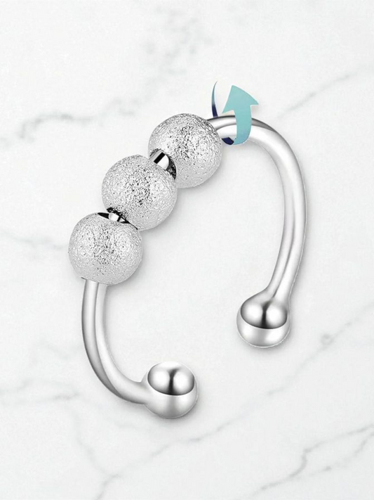 Fidget ring white Gold Color Item# Aj001 Adjustable Opening Anxiety relief