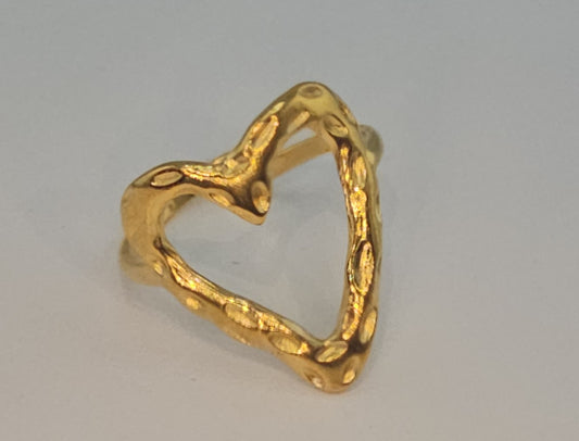 18k Gold plated Golden Love  Heart adjustable ring Item#NH42521633 $20