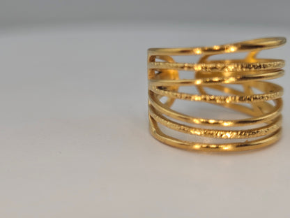 18k Gold Plated Geometric-Golden lines Rings-Item# NH42521639 $20.00