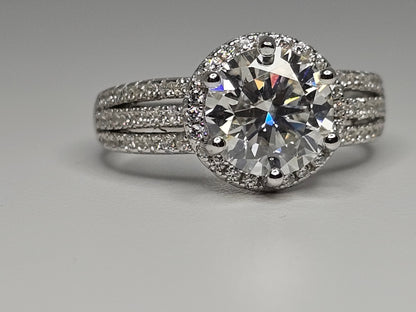 Fine Jewelry Moissanite 2 ct round cut Diamond ring Item#2037